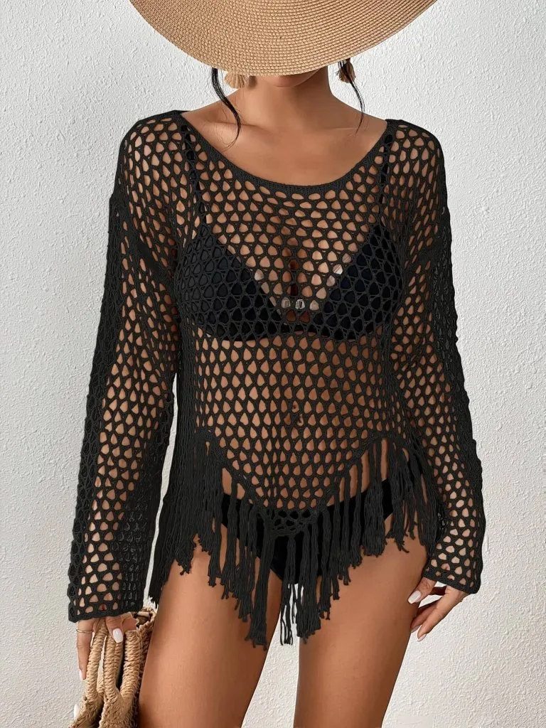 Mesh Crochet Swimsuit Cover-Up