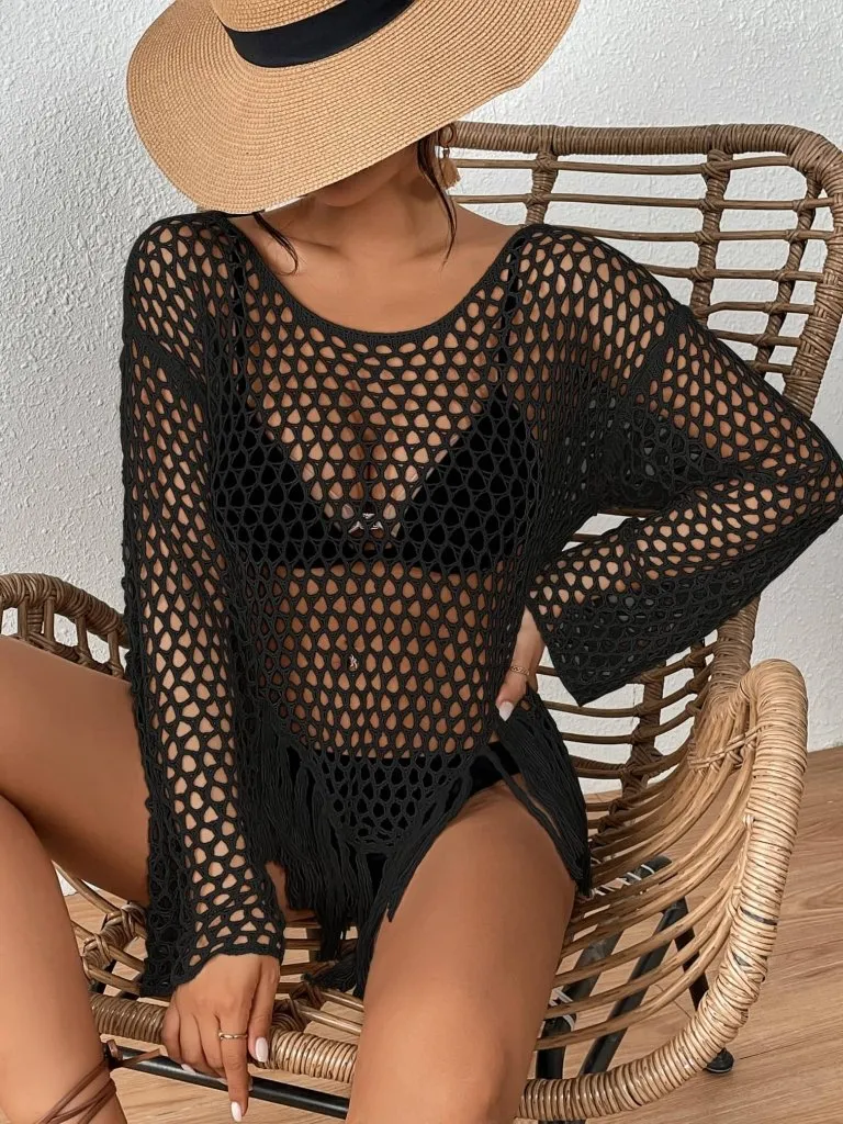 Mesh Crochet Swimsuit Cover-Up