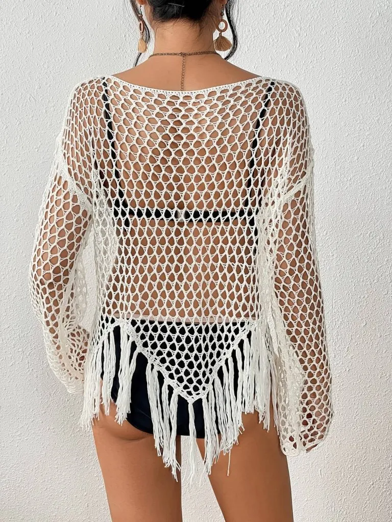 Mesh Crochet Swimsuit Cover-Up
