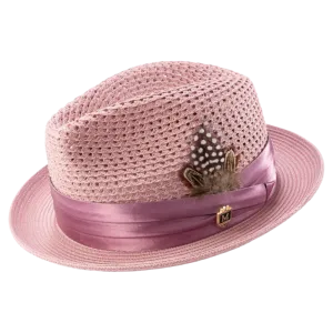Montique Rose Pink Men's Summer Straw Hats Style H-34
