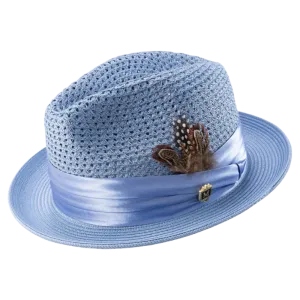 Montique Sky Blue Men's Summer Straw Hats Style H-34