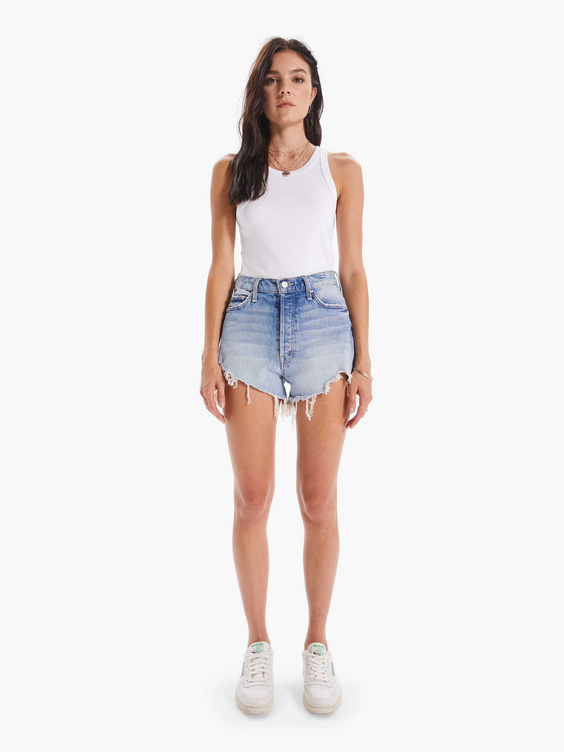 Mother - Ultra High Waist Tomcat Kick Fray Short in I Confess