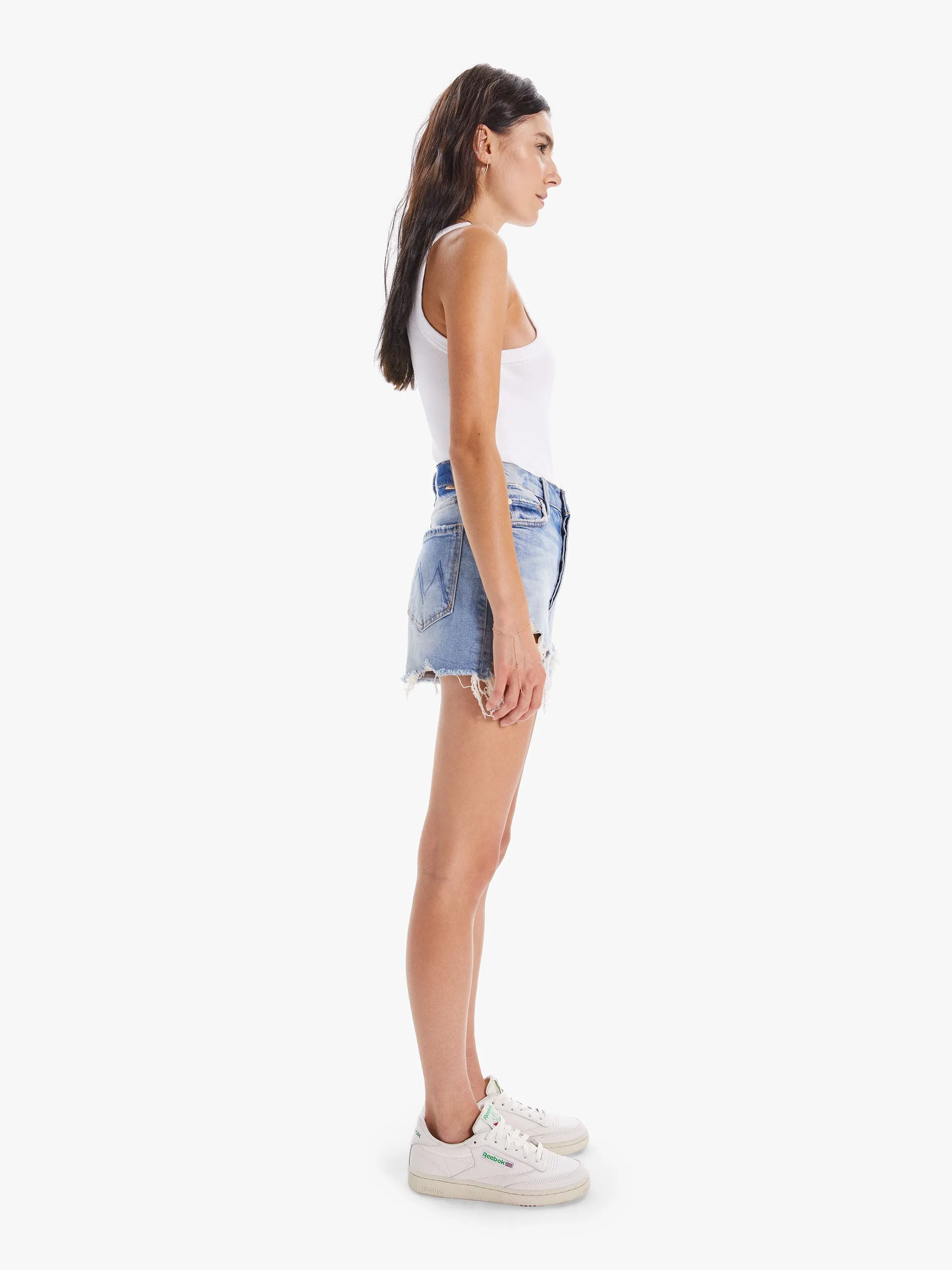 Mother - Ultra High Waist Tomcat Kick Fray Short in I Confess
