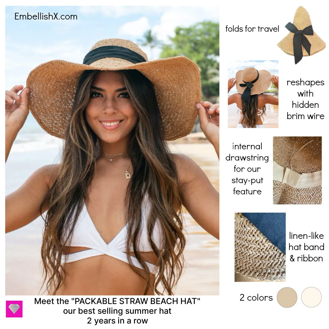 Packable Straw Beach Hat