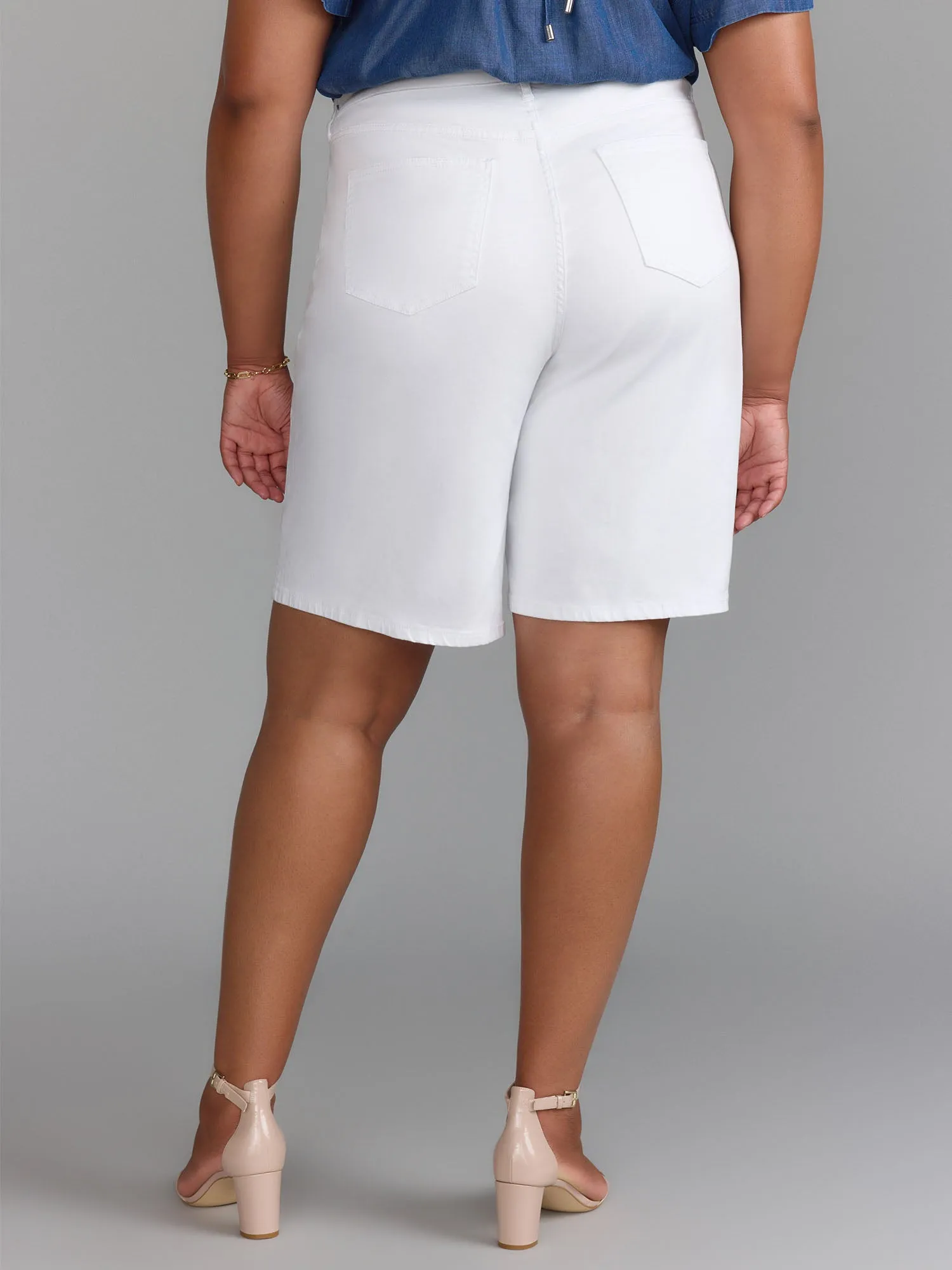 Plus High Rise Denim Short