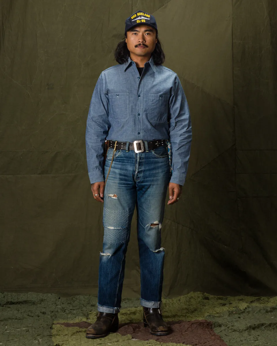 U.S. Navy Chambray L/S Shirt - Light Blue