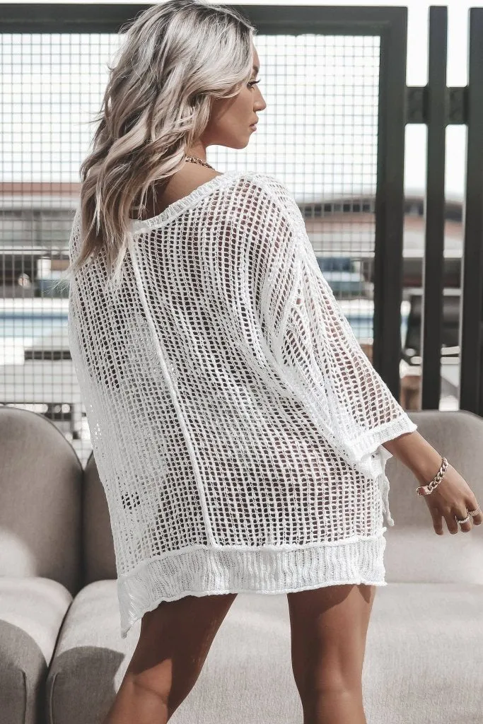 Women's Sexy Swimwear Crochet Mesh Top