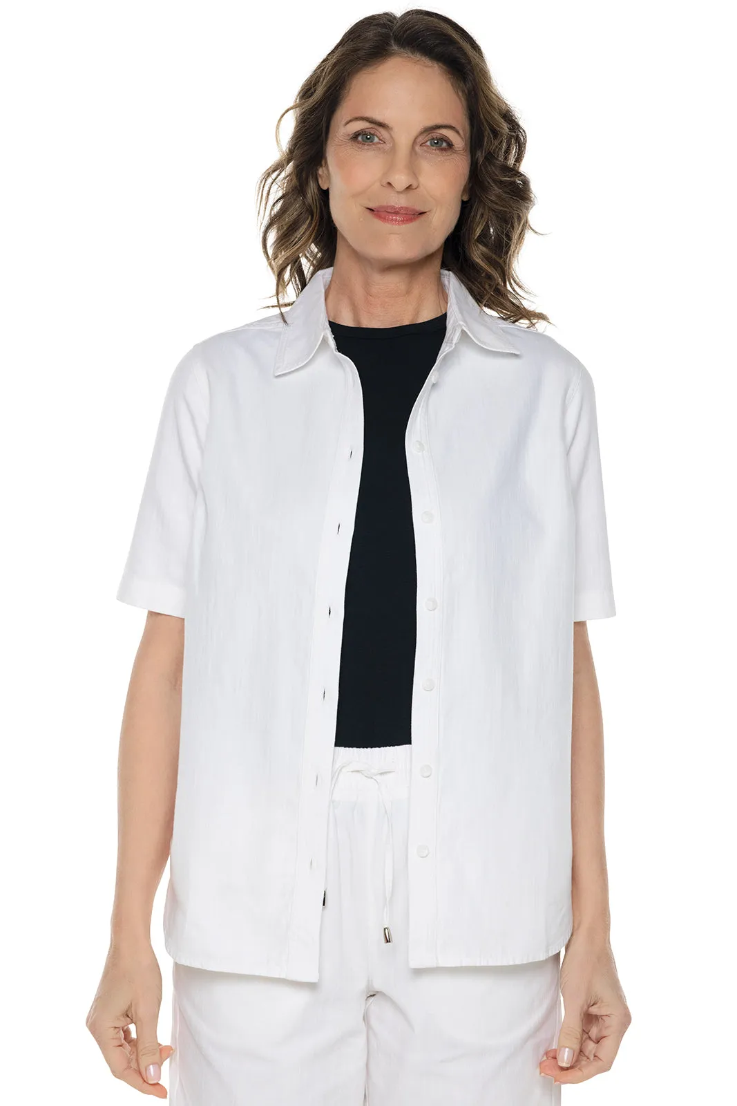 Womens's Everglade Chambray Short Sleeved Shirt  |  White Chambray