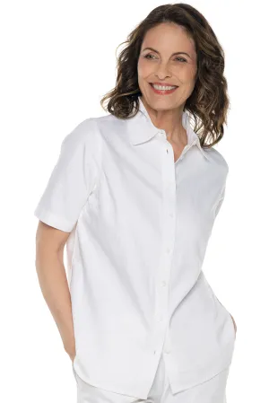 Womens's Everglade Chambray Short Sleeved Shirt  |  White Chambray