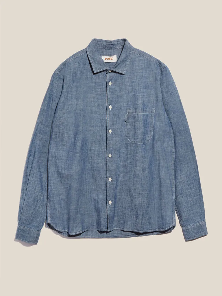 YMC Curtis Shirt in Light Indigo