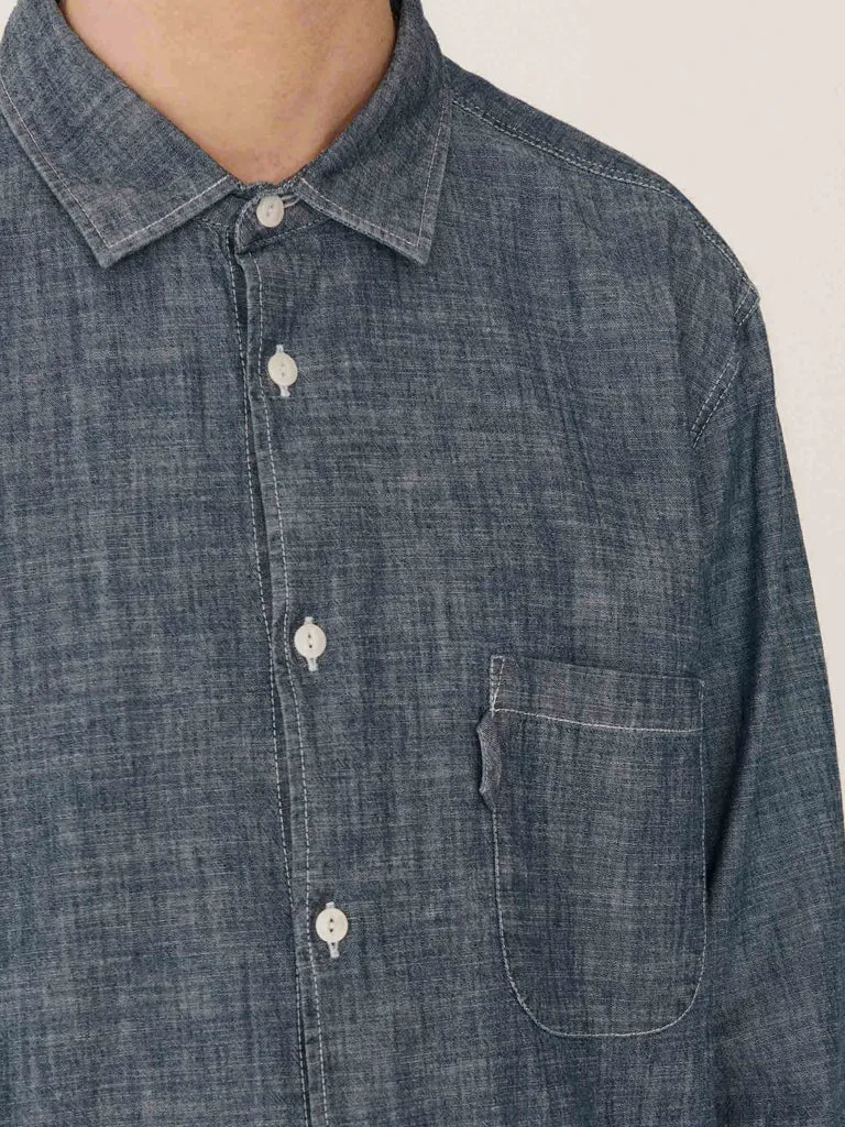 YMC Curtis Shirt in Light Indigo