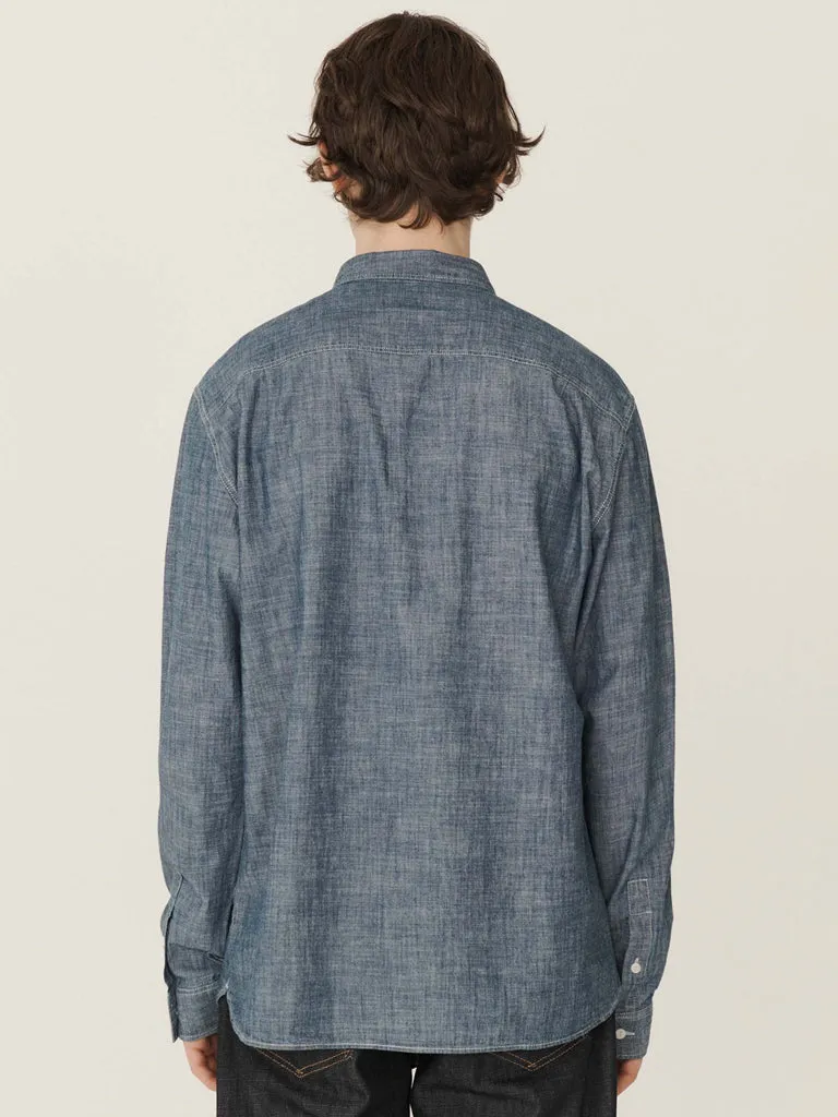 YMC Curtis Shirt in Light Indigo
