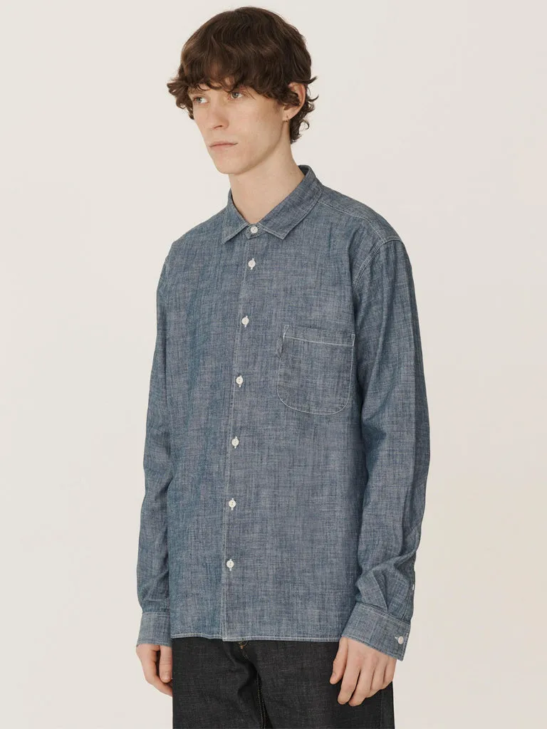 YMC Curtis Shirt in Light Indigo