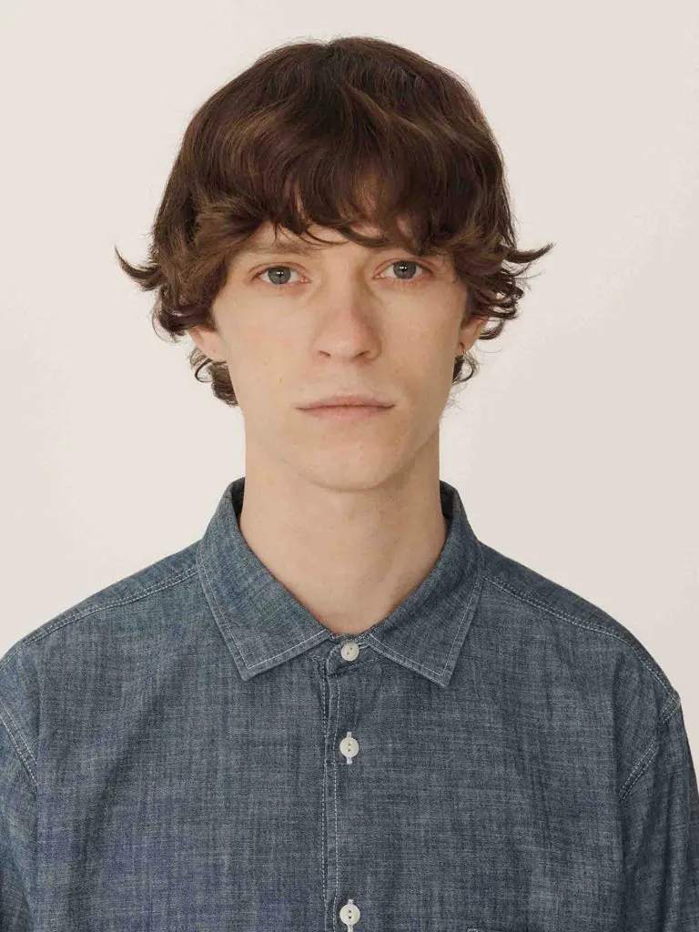 YMC Curtis Shirt in Light Indigo